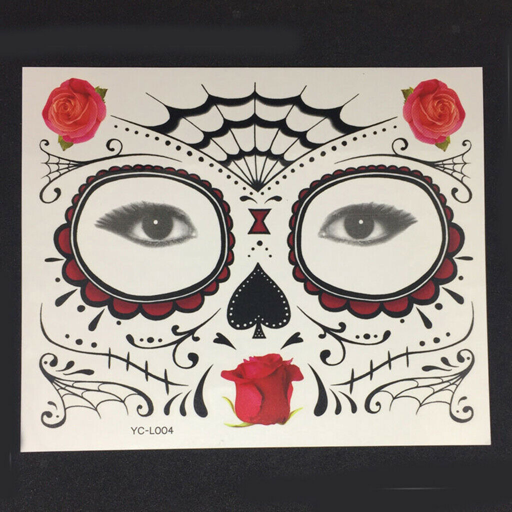 Halloween Waterproof Temporary Eye Tattoo Face Stickers Kit Red design 4