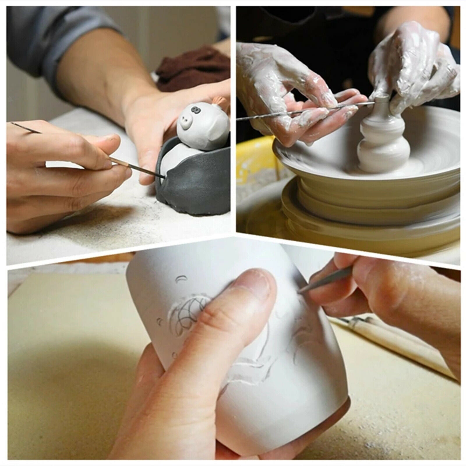 Set of 15 Clay Sculpting Tools DIY Kit for Professionals School Beginners