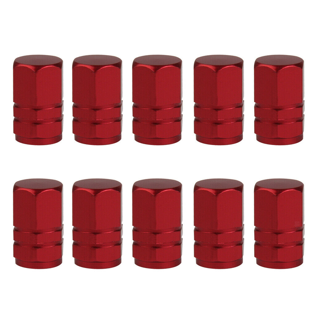 10pcs Car Motorcycle Tire Tyre Schrader Valve Cap Truck Bike Valve Cover Red
