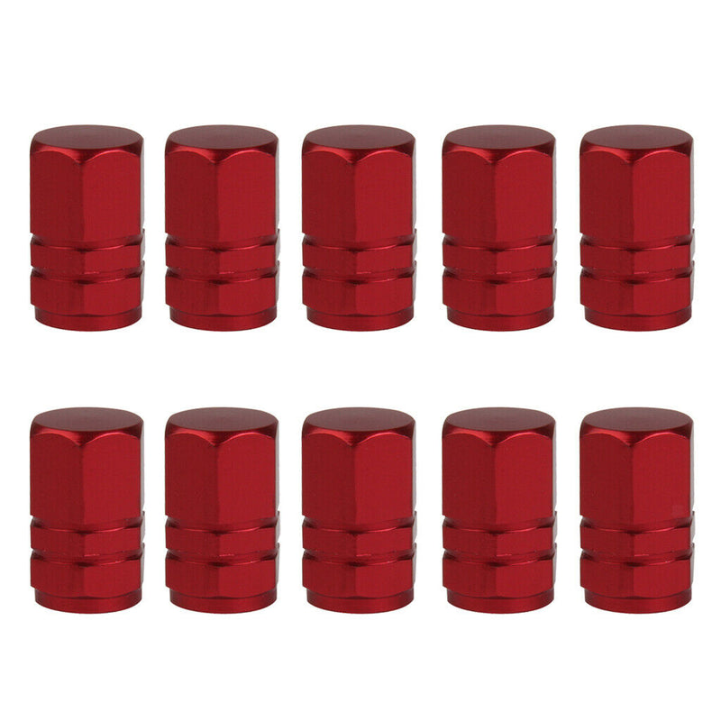 10pcs Car Motorcycle Tire Tyre Schrader Valve Cap Truck Bike Valve Cover Red