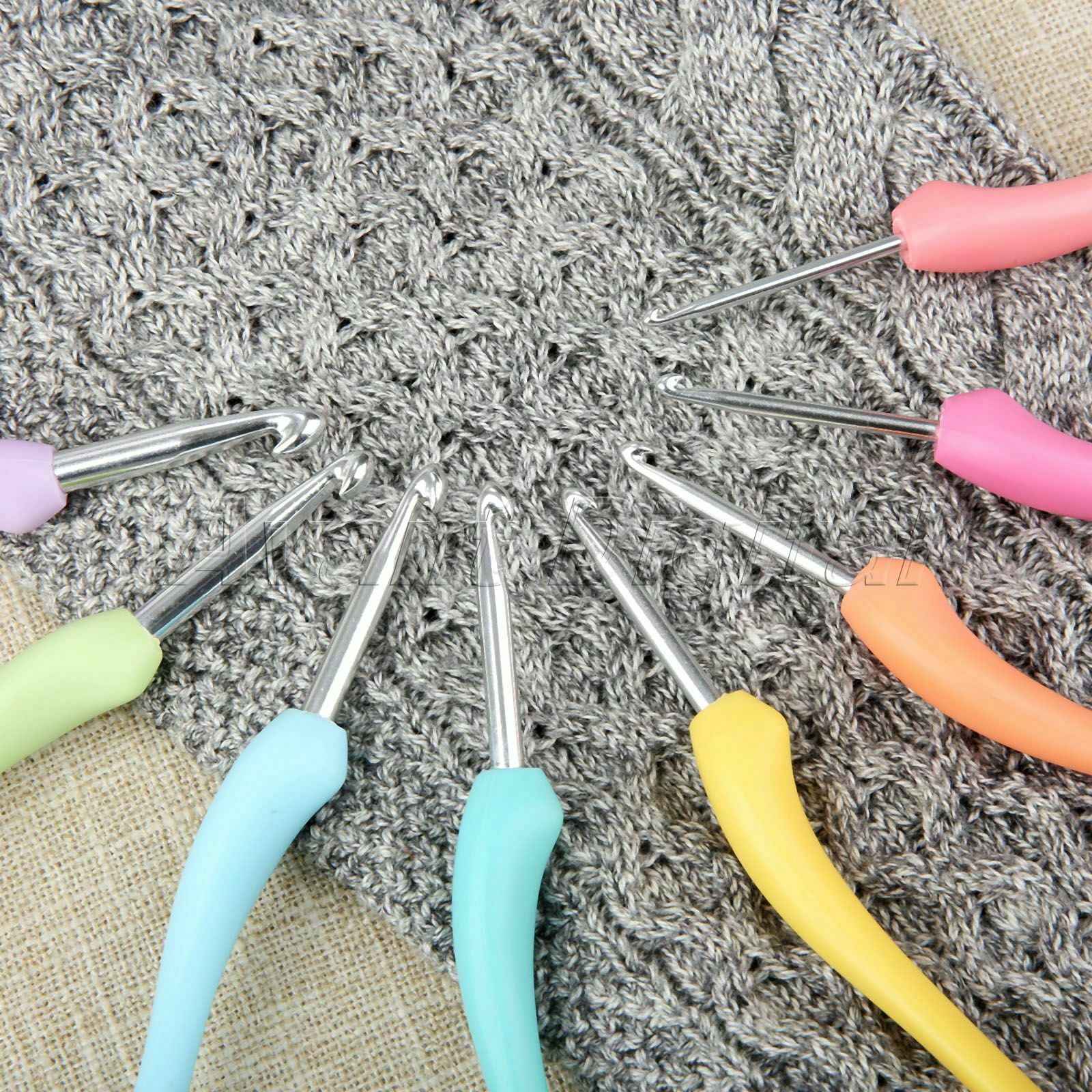 8Pcs Weaving Tool Plastic Aluminum Knitting Needles Crochet Hook 2.5mm-6mm