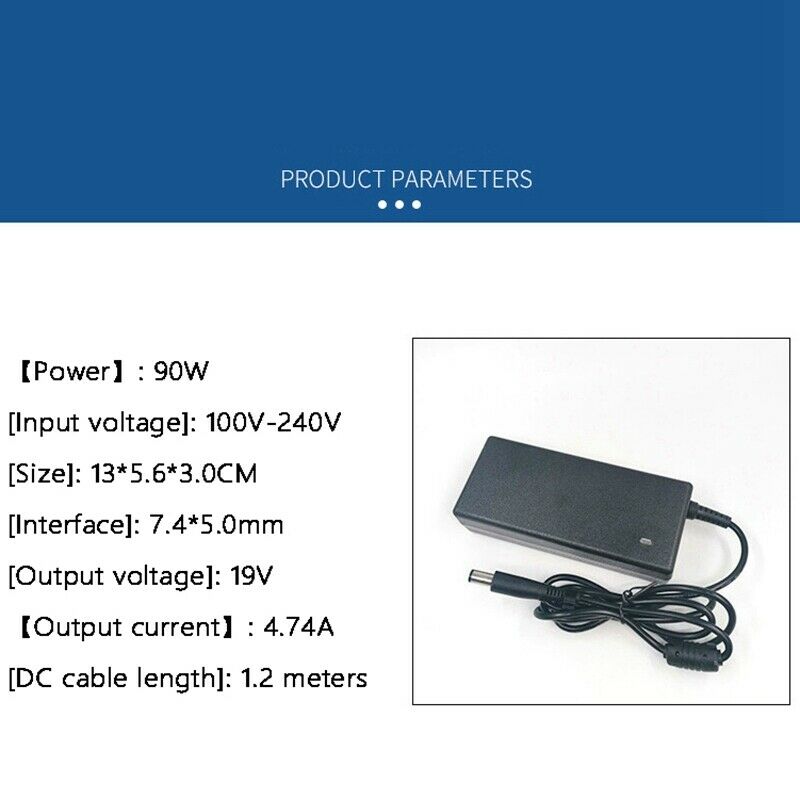 Laptop Power Adapter Universal 90W AC100V-240V to DC 19V 4.74A 7.4X5.0mm Plug I7