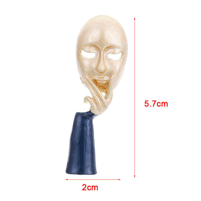 Fashion Enamel Hand Face Brooch Collar Clip Badge Pins Women Men Jewelry .l8