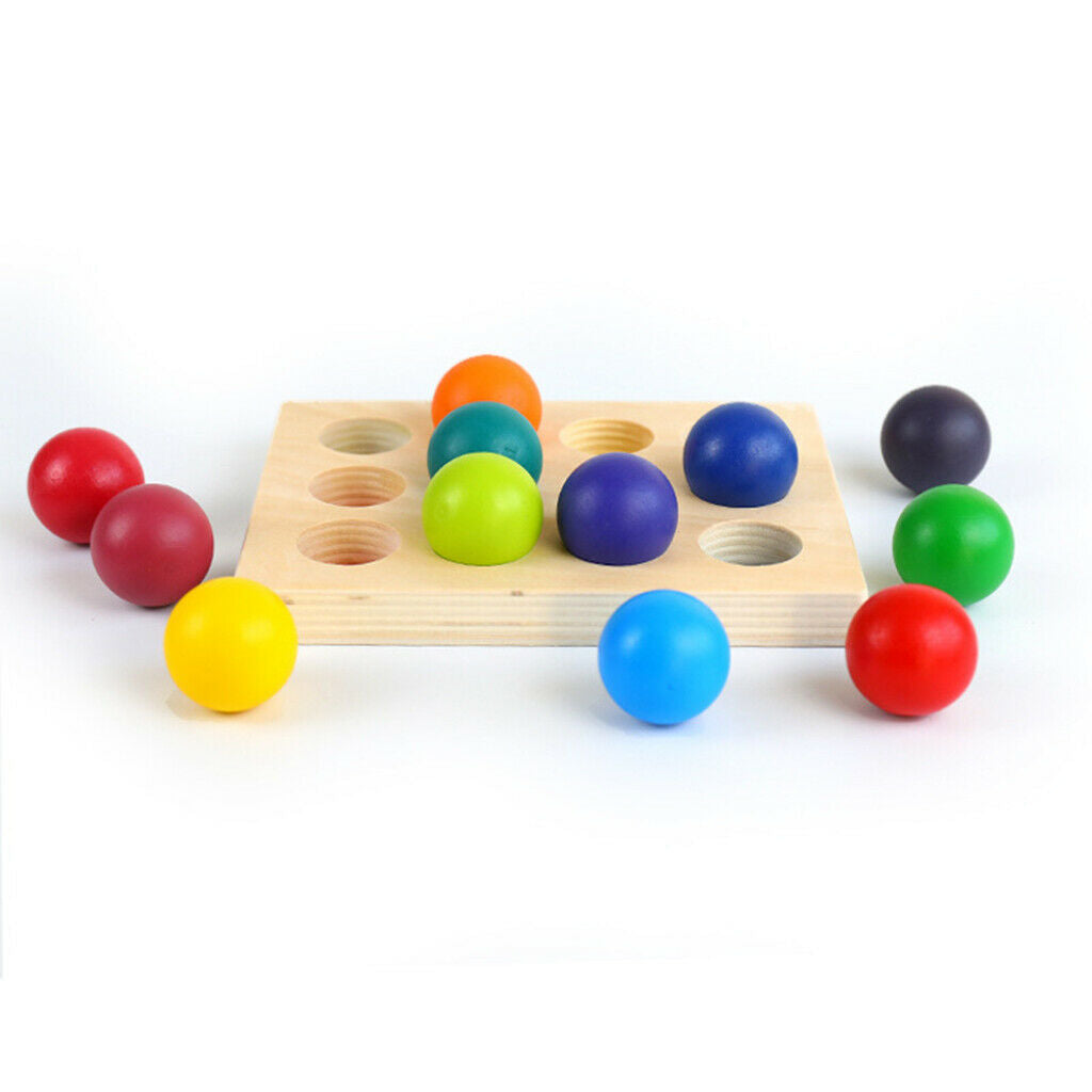 12 Color Rainbow Sorting & Counting Game Toys Board Game Puzzle Toys 18x14x2cm