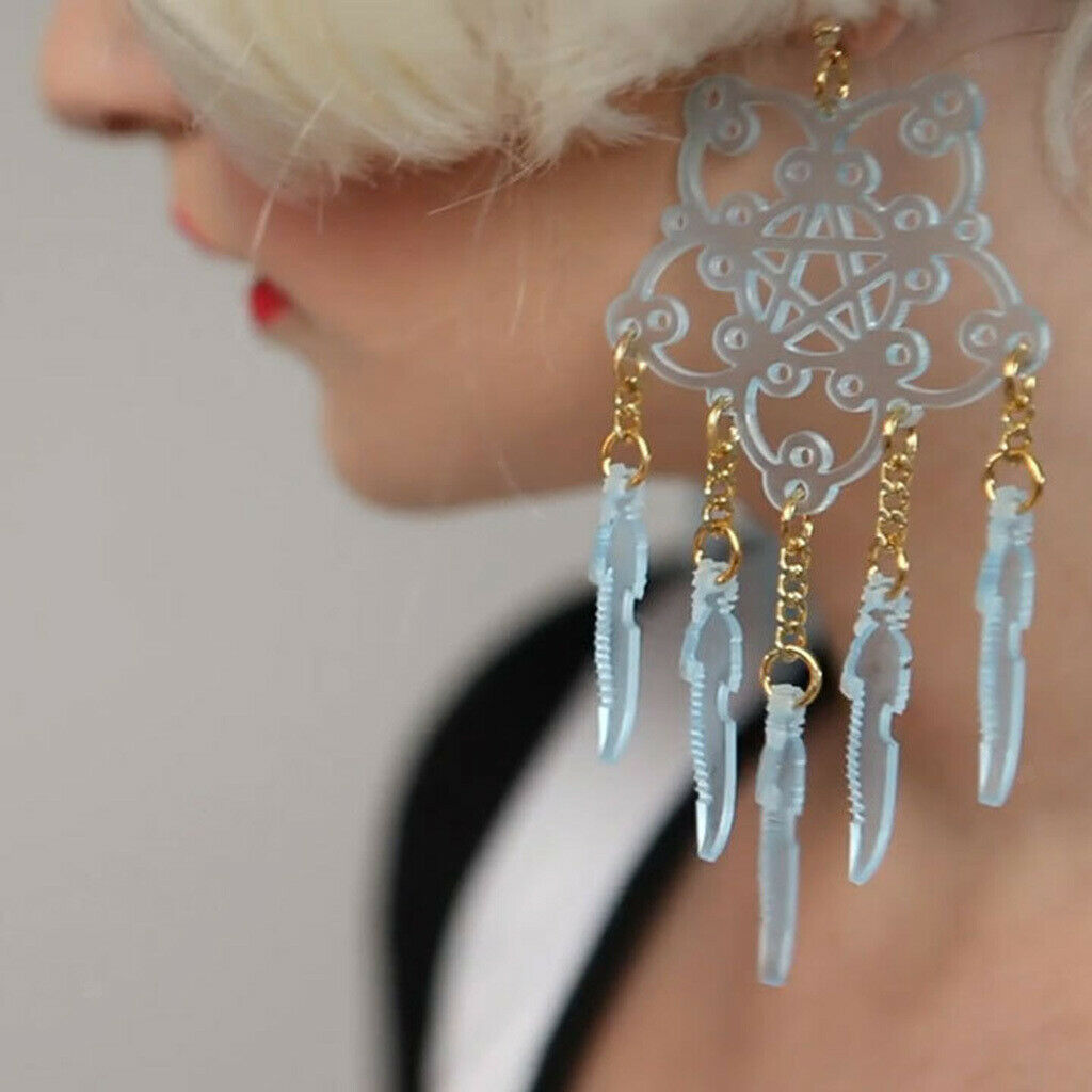 Female Transparent Fashion Star Flower Dangle Exotic Earrings Jewelry
