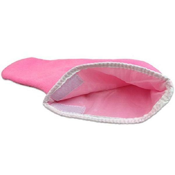 Pink Cloth Insulated Booties for Paraffin Wax Heat Therapy Spa Treatments