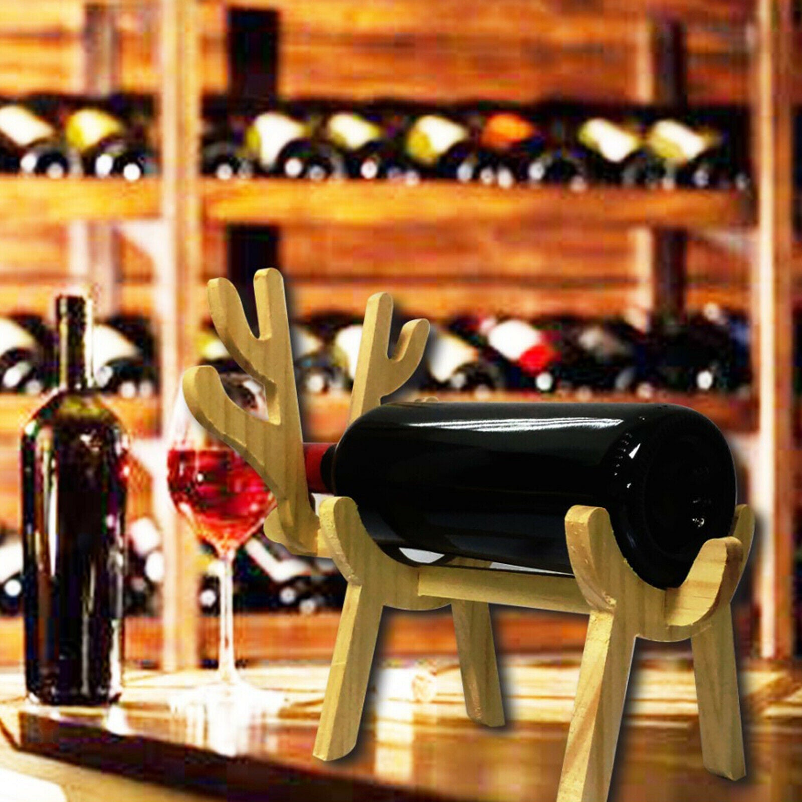 Wooden Wine Rack Bottle Holder Storage Organiser Cabinet Home Table Top