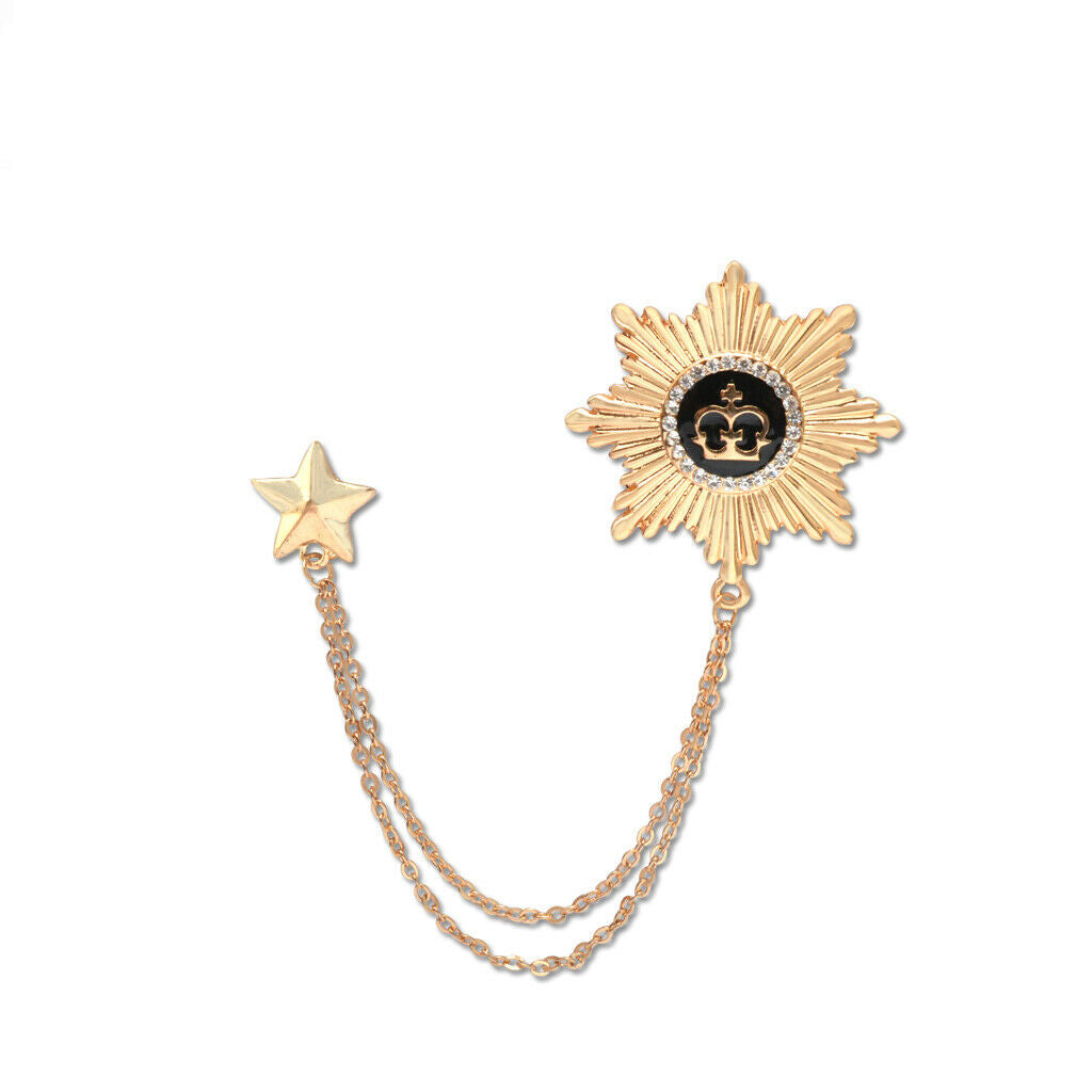 Women girls double star design neck lace brooch chain jewelry