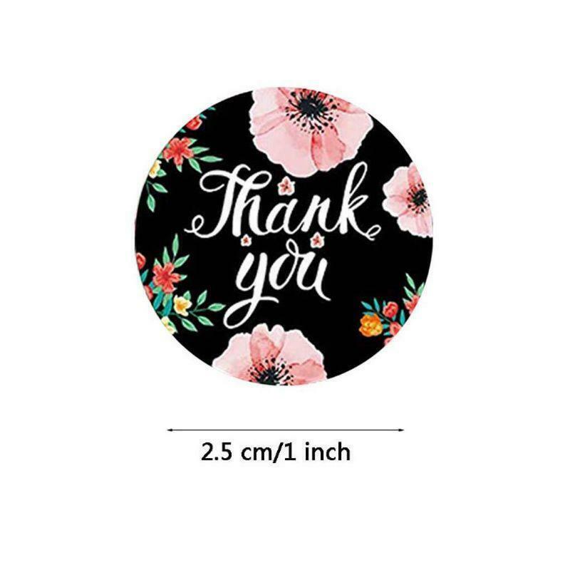 500pcs 8 Designs Flower Thank You Stickers Wedding Favors Party Handmade Labels