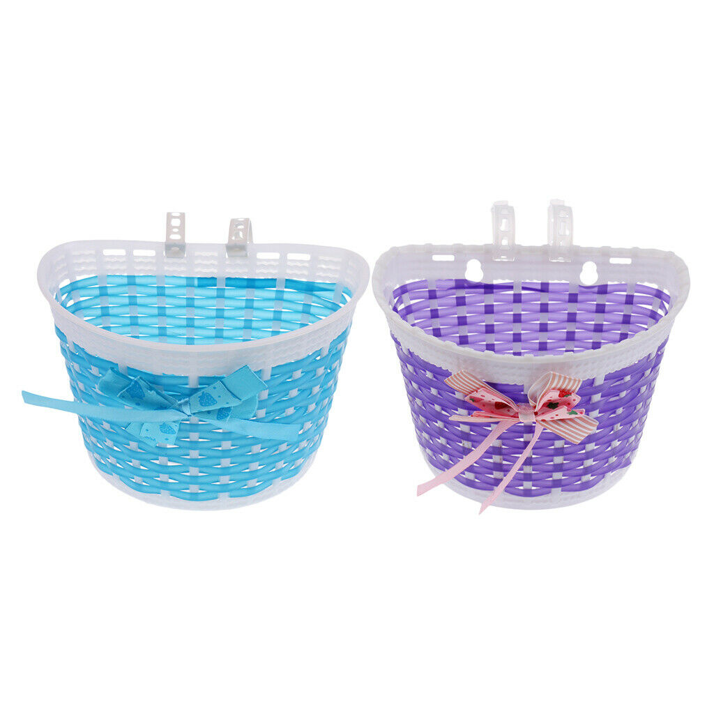 2x Children Kids Girls Bicycle Front Basket Bike Cycle Shopping Holders