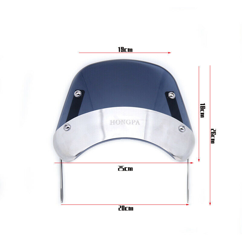 Clear 5-7" Headlight Universal Windscreen Windshield Cafe Racer Cruiser Chopper