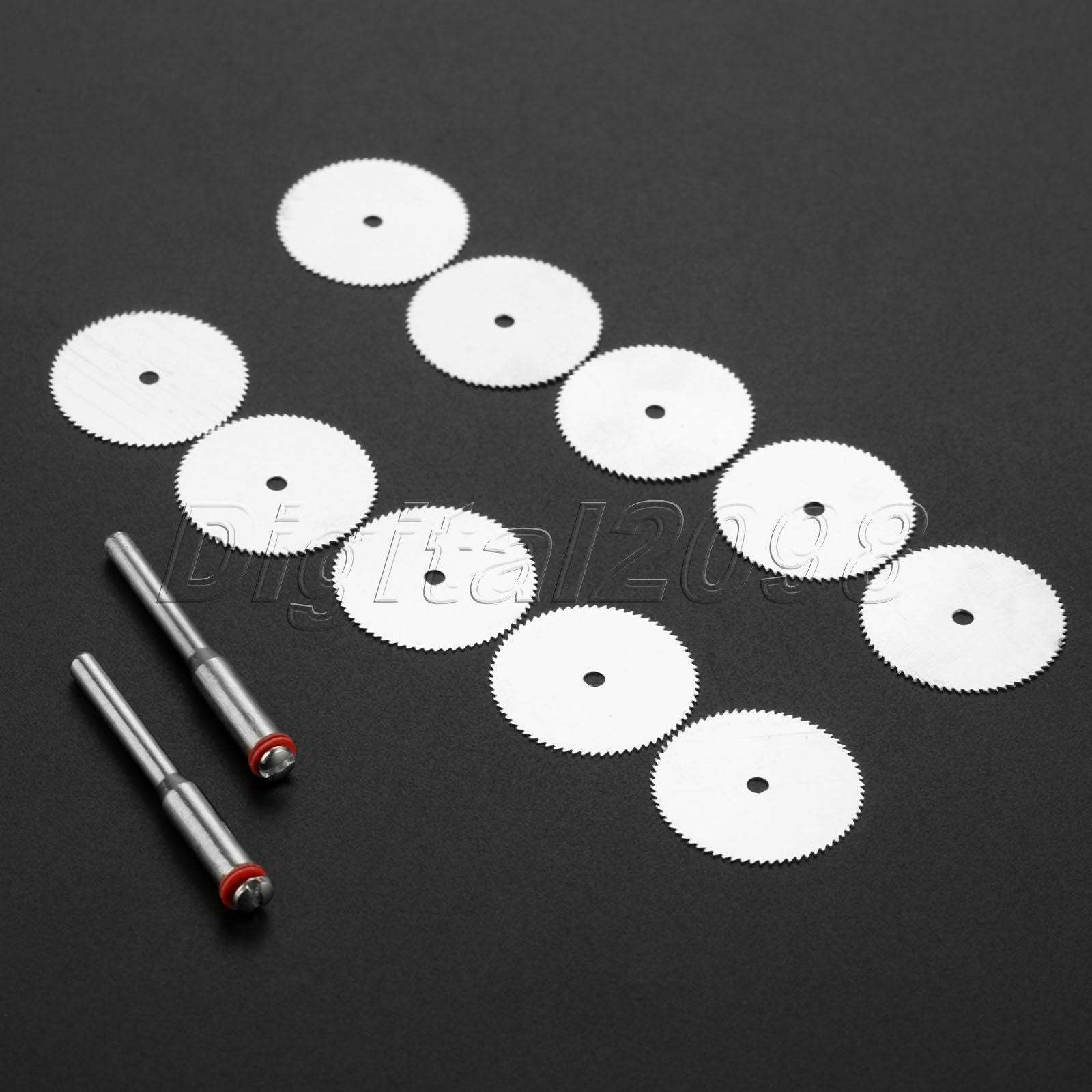 Rotary Cutter Mini HSS Circular Saw Disc Blades Mandrel Hobby Drill 10Pc Set L50