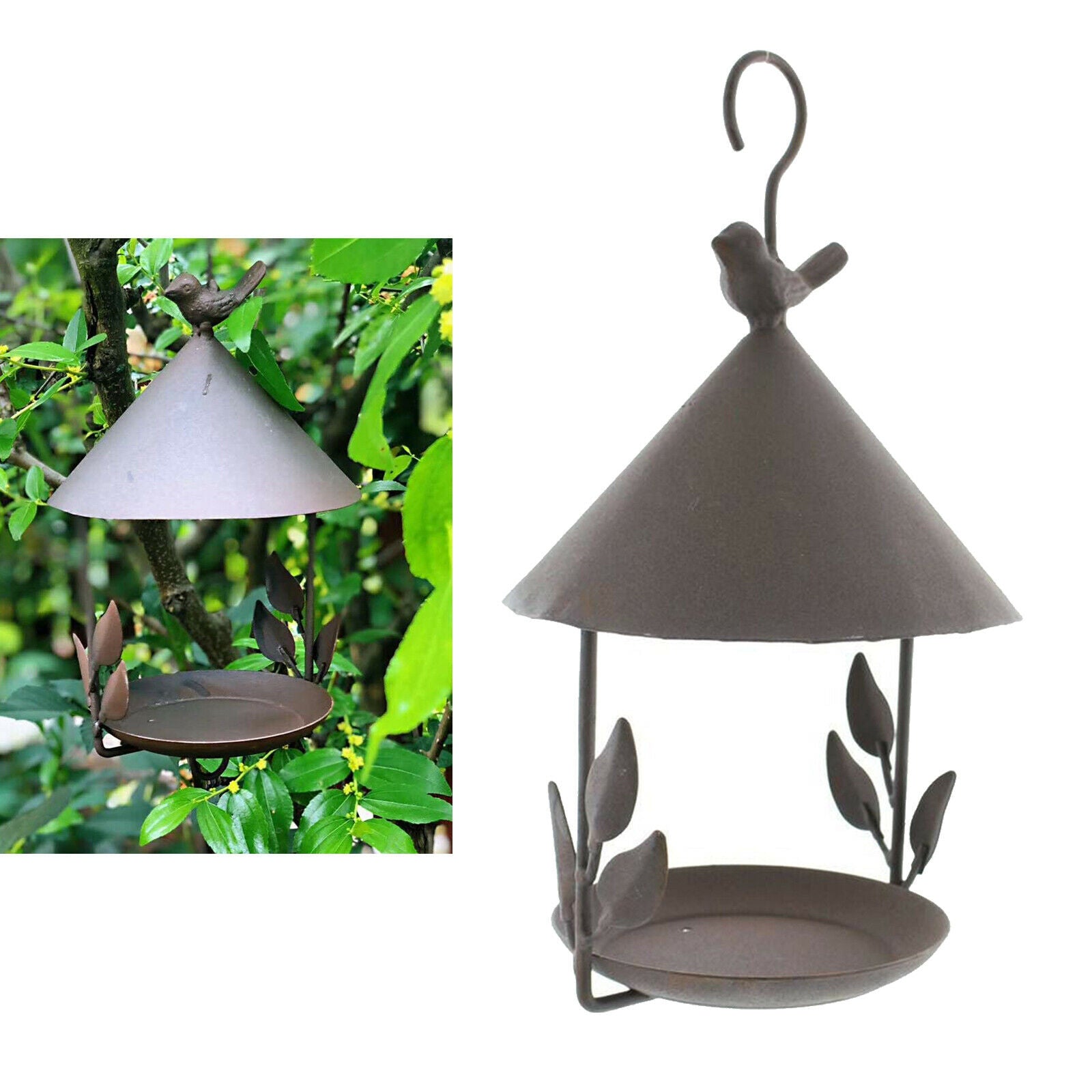 Iron Bird Feeder Unique Feeding Station Small Wild Birds Garden Decorations