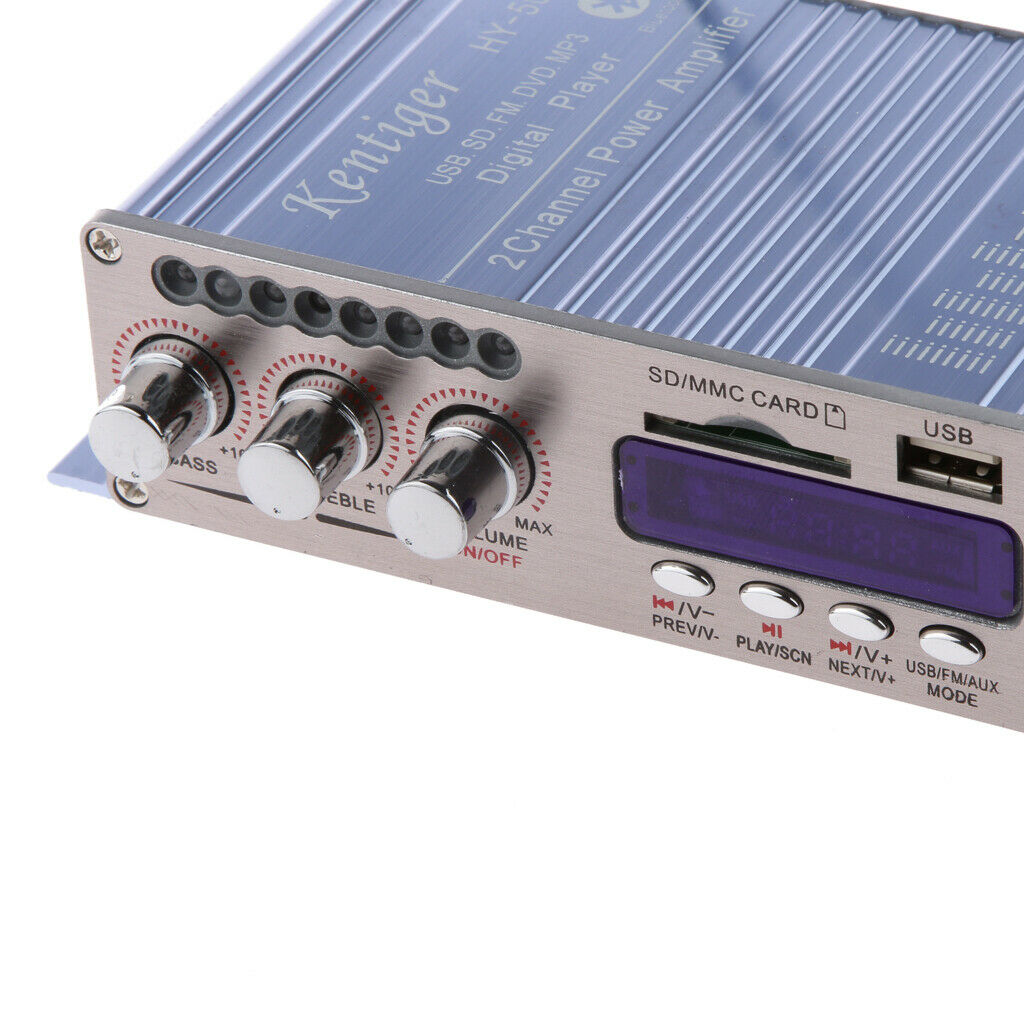 HY502S Multifunction Bluetooth HiFi Stereo Audio Car Amplifier+Remote BLUE