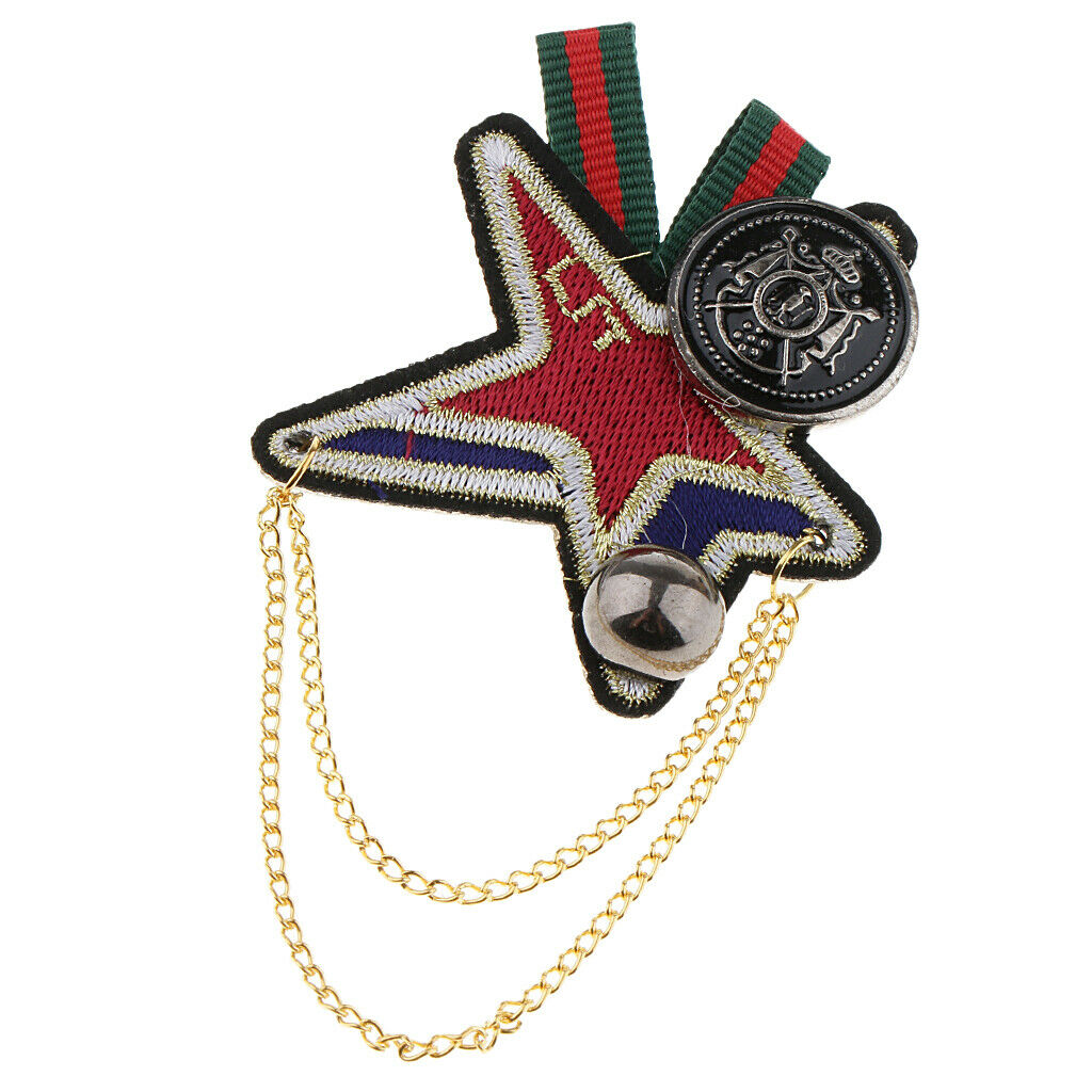 Tassel Chain Star Charms Fabric Nautical Themed Brooch Pins Badge Accessory