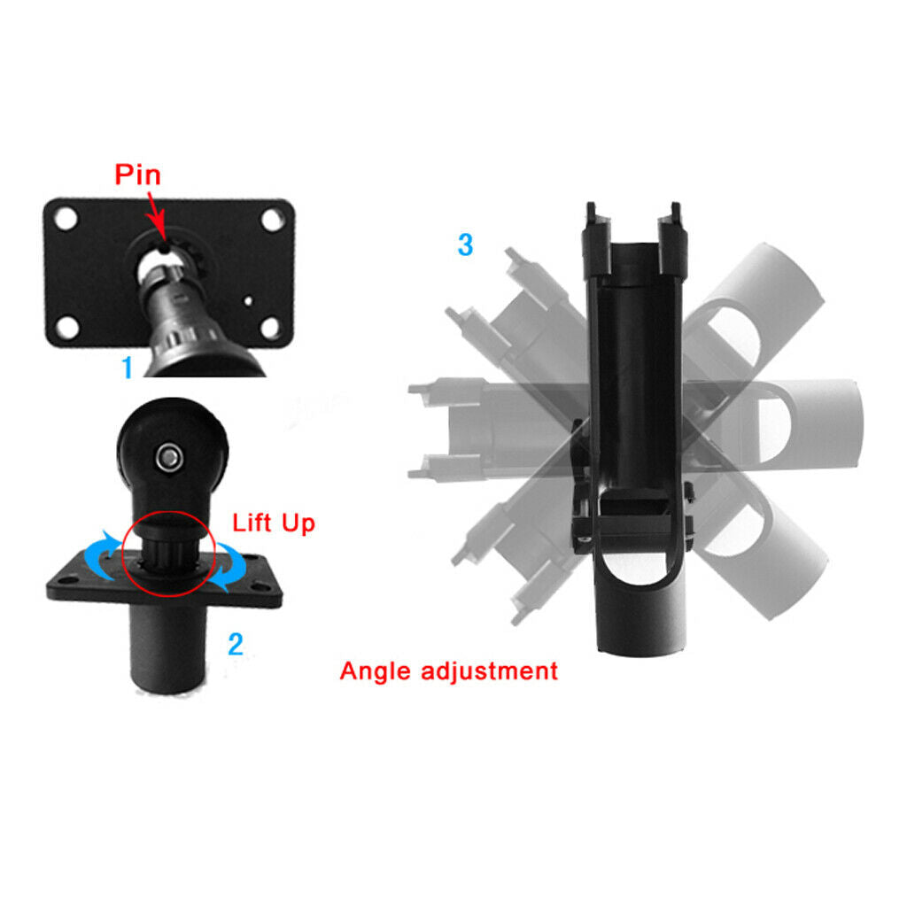 Fishing Rod rack Holders Adjustable Removable 360 Kayak Tools Pole Bracket