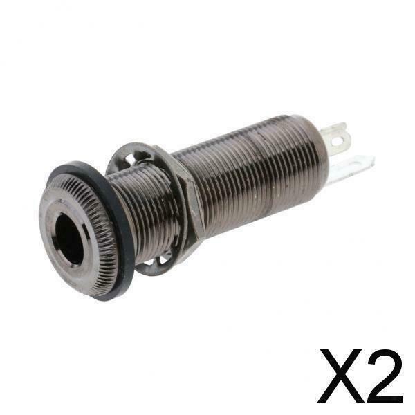2X 6.35mm Guitar Jack Plug Connector for Electric Guitar Bass Parts Accessory