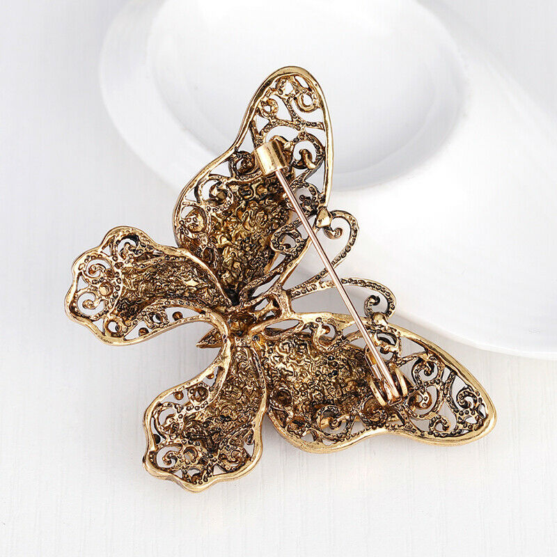 Butterfly Brooch Luxury Crystal Pin Big Brooches Banquet Clothese Accesso.l8