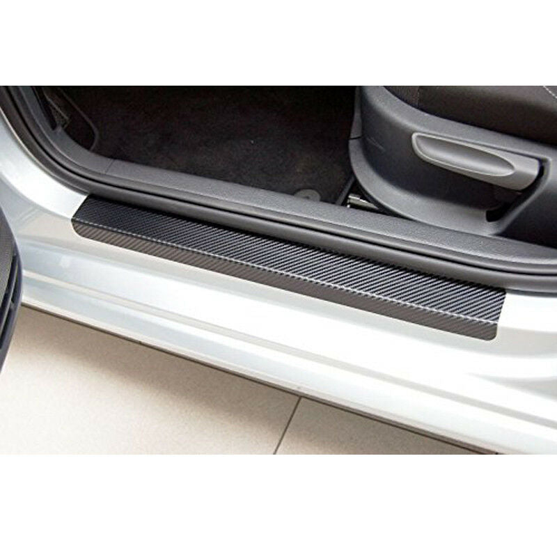 5Pcs Car Door Pedal Rear Trunk Tail Lip Carbon Fiber Anti Scratch Stickers Cover