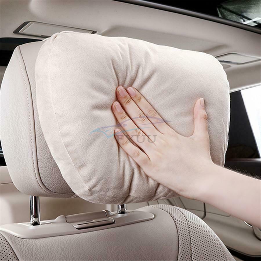 1PC 29 x 19CM / 11.42 x 7.48'' Suede Fabric Car Seat Headrest Neck Cushion Beige