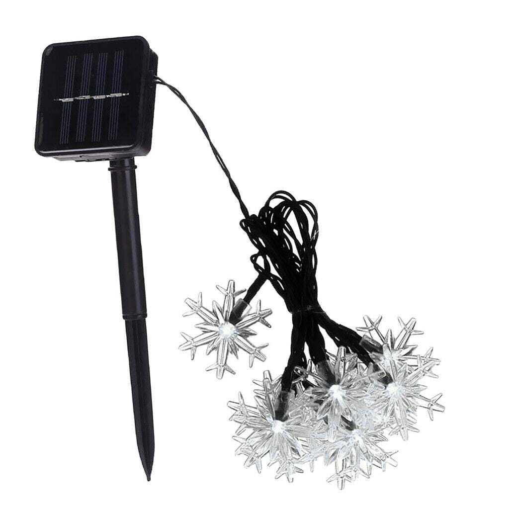 Solar Powered String Lights,Snowflake Seasonal Decorative Fairy Lights White