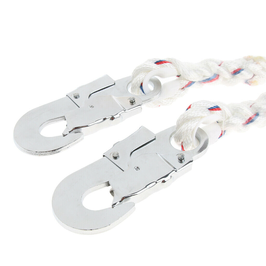 23KN Climbing Fall Protection Lanyard Harness Rope Belt w/ Clip Hook Buckle