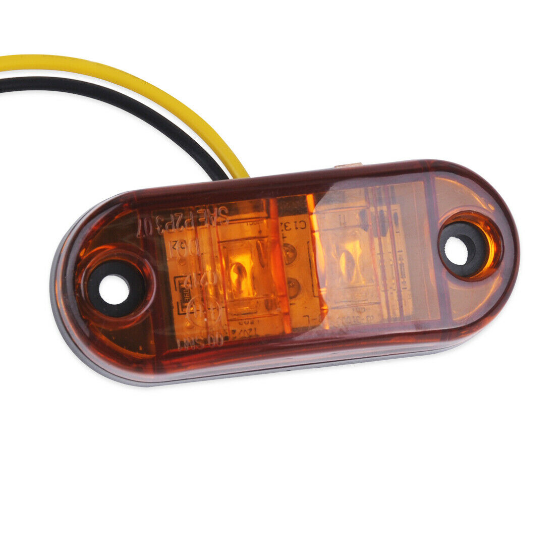 10x 12V / 24V Amber 2 LED Clearance Lamp Side Marker Light Trailer Truck Van An