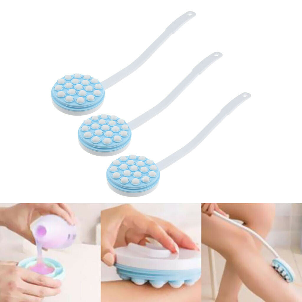 3 Packs Long Handle Body Bath Shower Brush Back Scrubber for Men Women