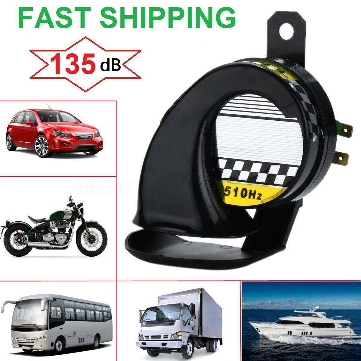 Waterproof 130dB 510HZ 12V Snail Air Horn Siren Loud Sound Truck Motorcycle Boat