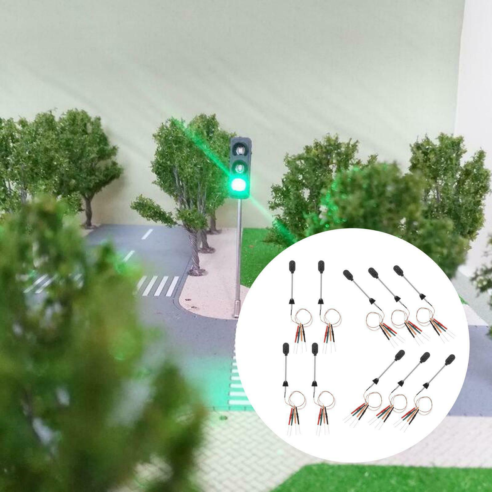 10pcs Mini Traffic Light Street Railway Signal Light Diorama 1/100 HO Gauge