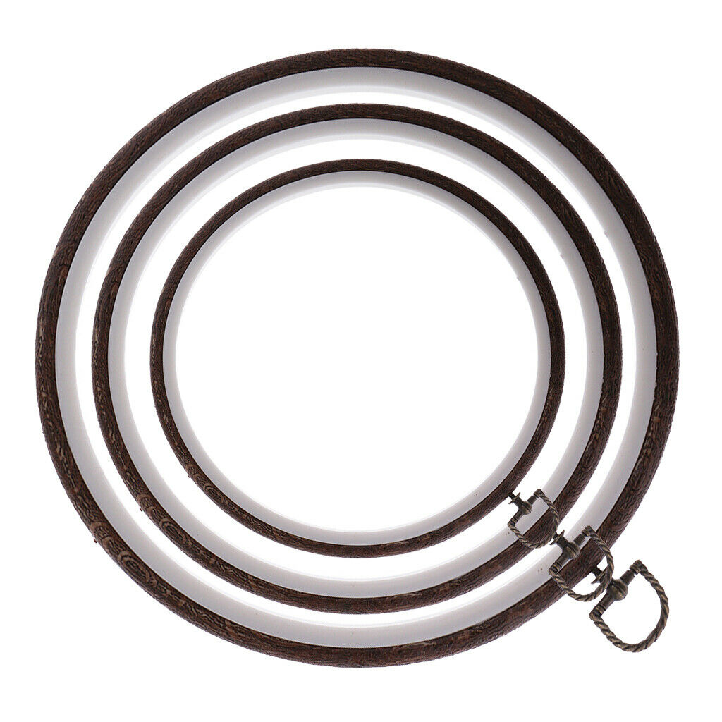 3pcs Hoops Circle Frame Embroidery Hoop Cross Stitch Ring Sewing Accessory