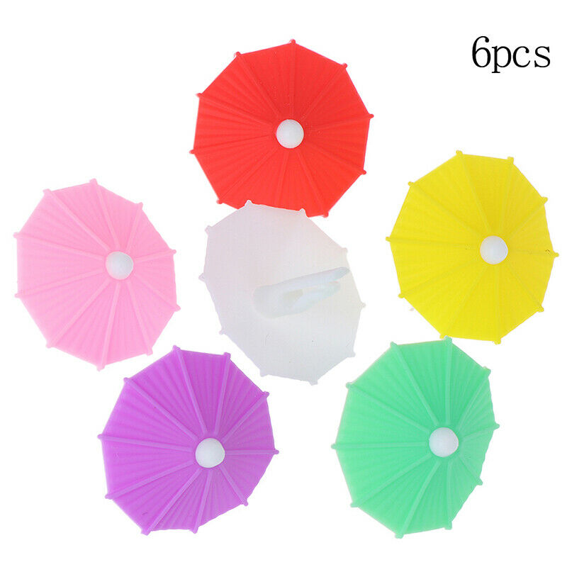 Umbrella Wine Glass Marker Charms 6pcs Drinking Buddy Cup Identification .l8