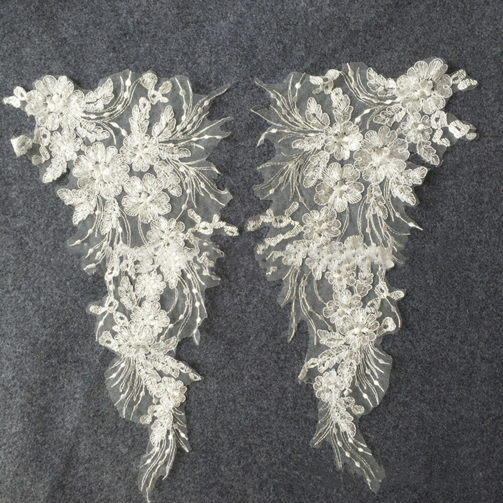 Hot Unique Lace Applique Trim Embroidery Sewing Motif DIY Wedding Bridal Crafts