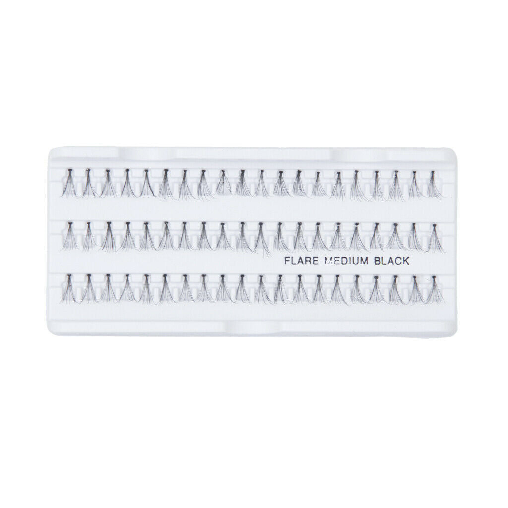 60 Pack Extension False Eyelashes Makeup Long Black Eyelash Cluster 10mm