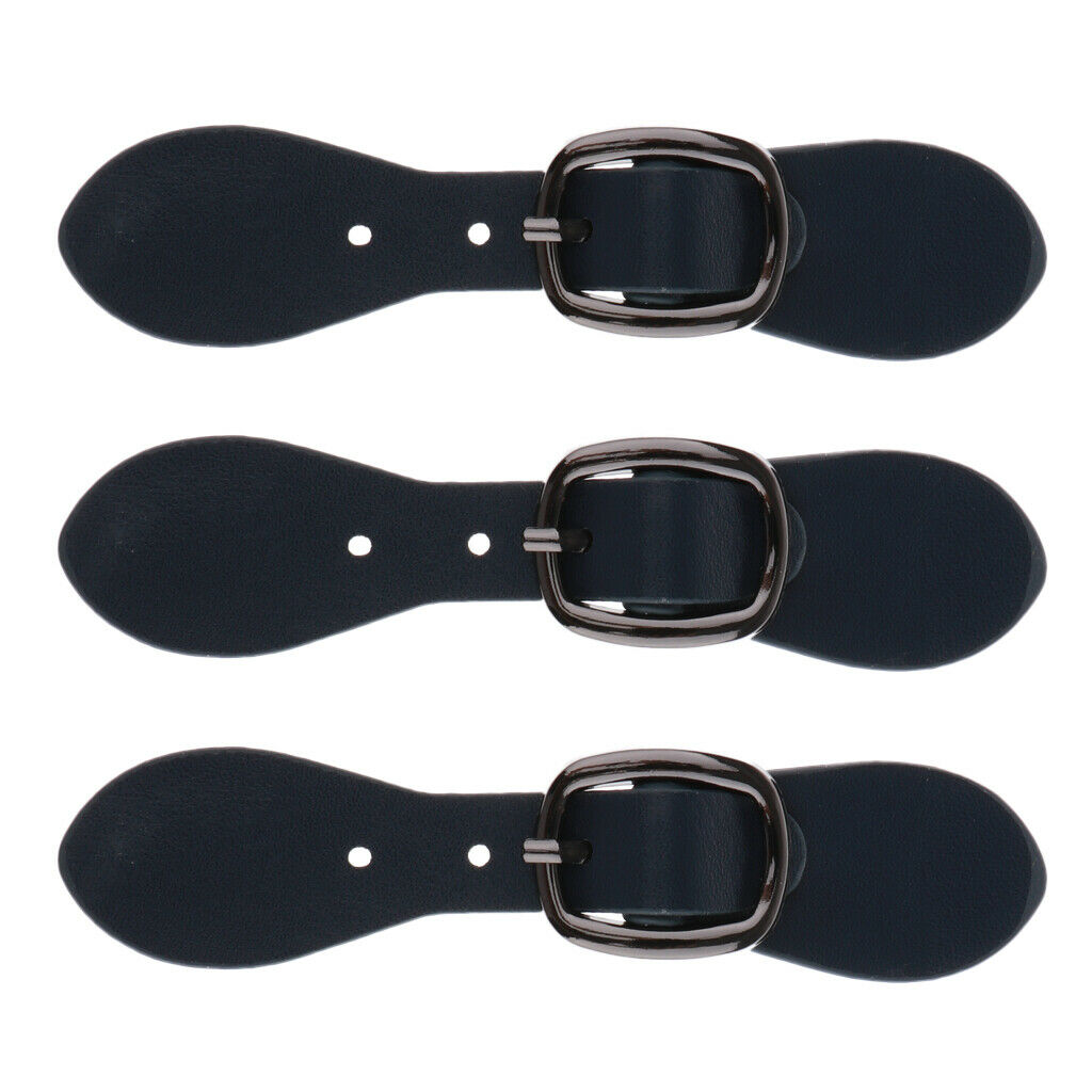 3X PU Leather Buckles Bag Making Fastener Snap Sew on Clasp Black