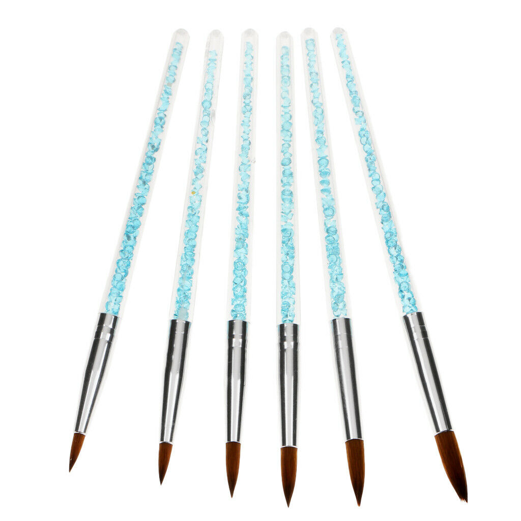 6 Pcs Mermaid Tail UV Gel Liner Brush Set Manicure Nail Art Pen Beauty Tools