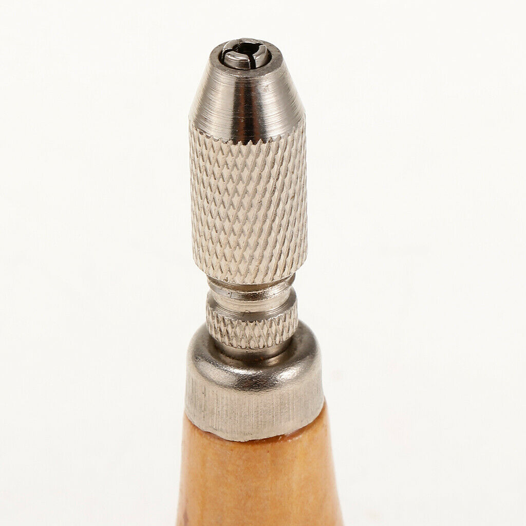 2 Sets Pin Vise Drill Bits Wood Handle Collet Watchmaking Jewelry Tool