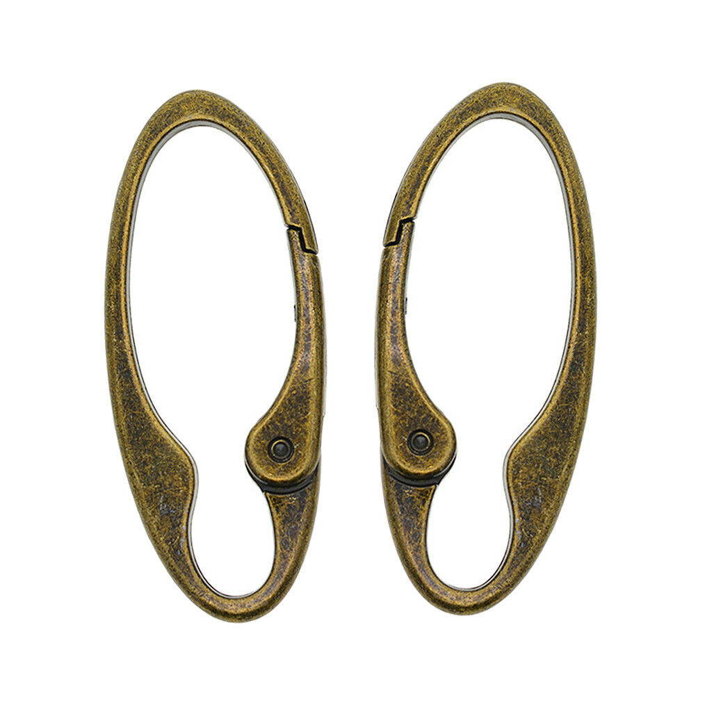 2Pcs Antqiued Bronze Key Buckle Snap Spring Clip On Hook DIY Key Chain Rings