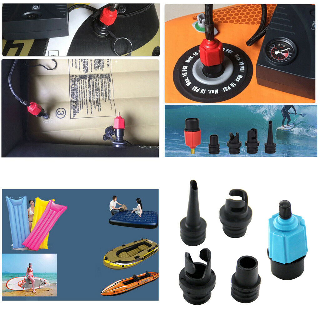 Electric pump adapter dinghy air valve adapter 4 nozzle accessories