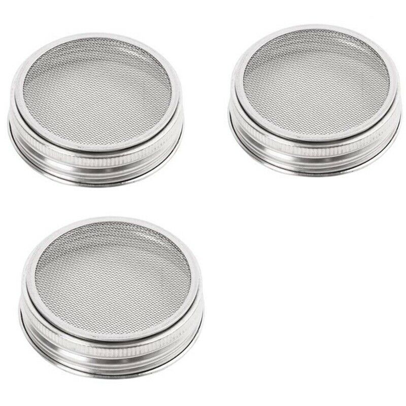 Set Of 3 Stainless Steel Sprouting Jar Lid Kit For Superb Ventilation Fit For U6