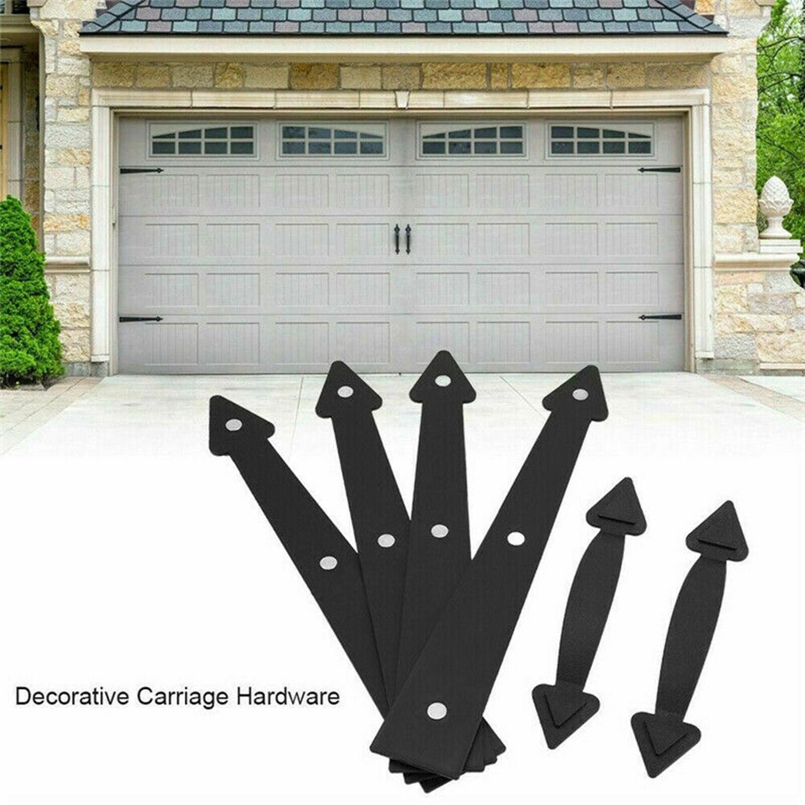 6Pcs Magnetic Garage Door Carriage Hinges + Handle Kit Home Garden Tool