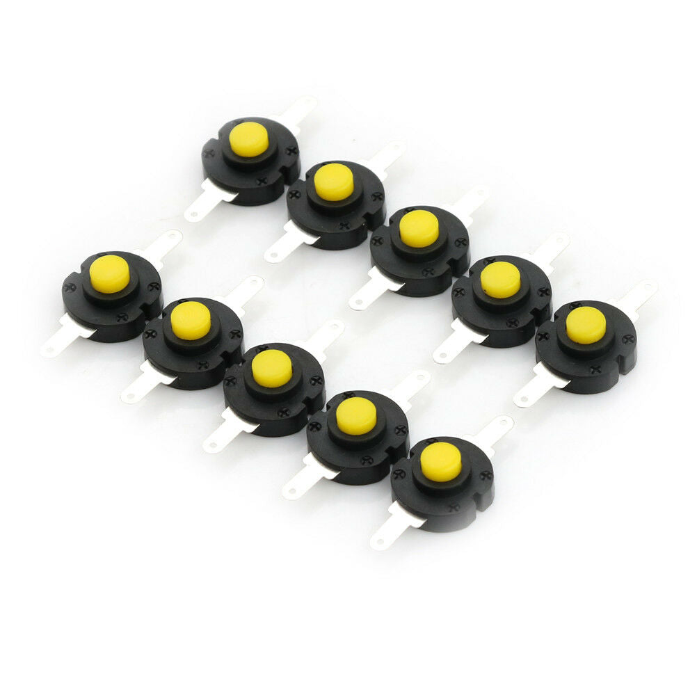 10pcs Flashlight Switches DC 12V 0.5A Self-locking Micro Push Button Switch DEAU