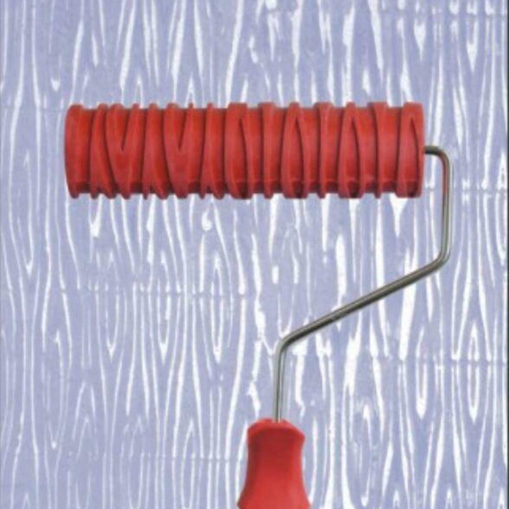 Creative 7inch Grain Pattern Paint Rubber Roller for Home Shop Wall Decor @