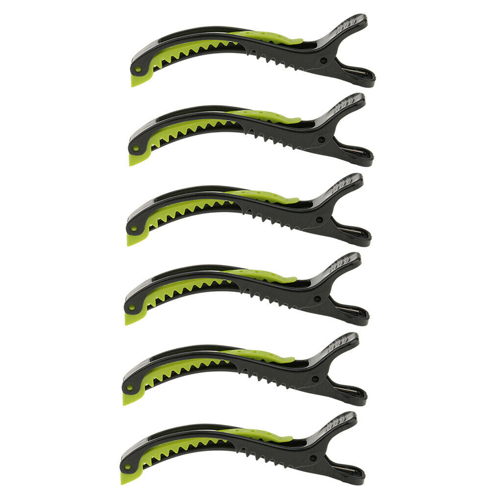 6Pcs Salon Section Plastic Crocodile Charm Hair Clip Hairdressing Tools Set