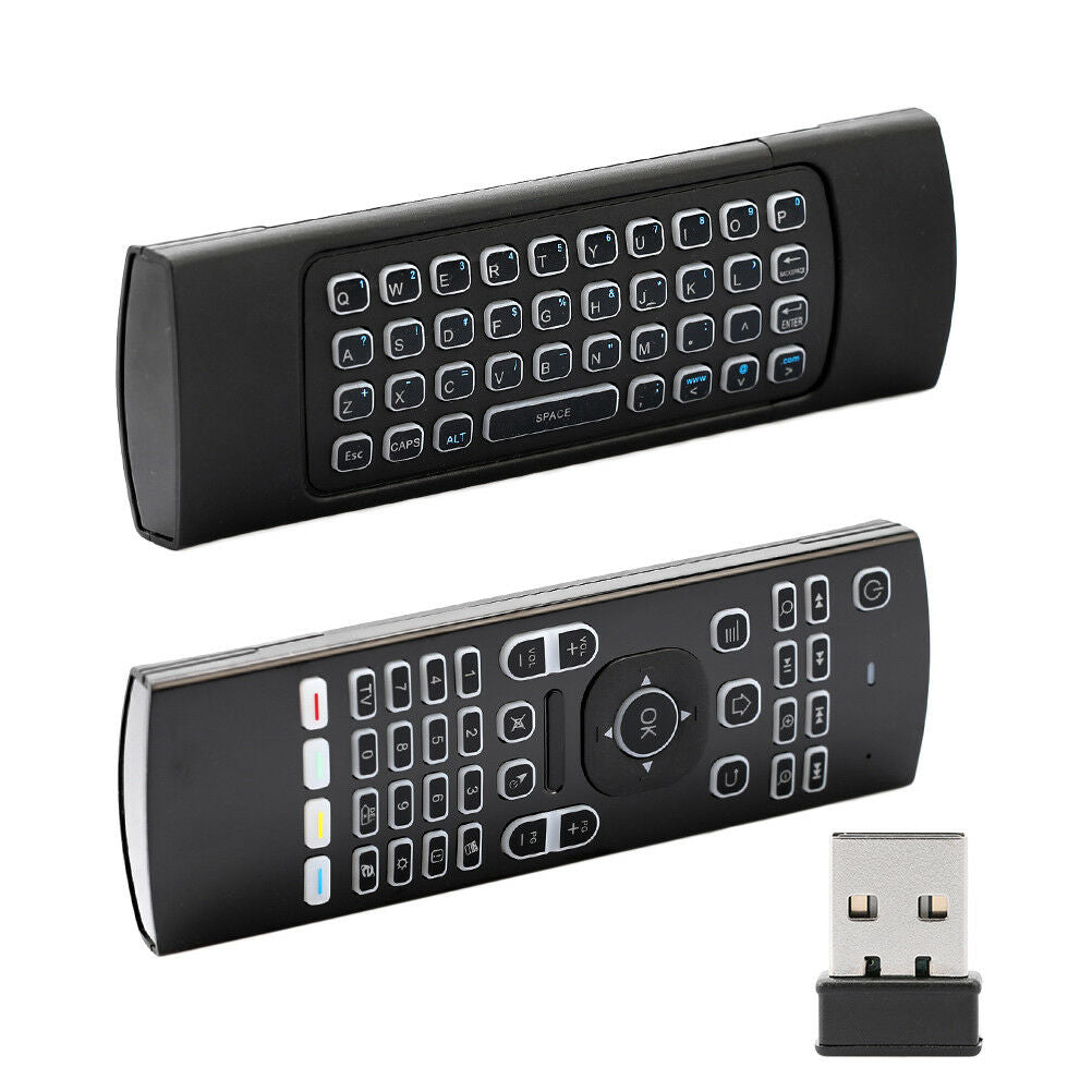 Backlit MX3 2.4G Air Mouse Wireless Qwerty Keyboard IR Remote T3 Smart Contr SJ