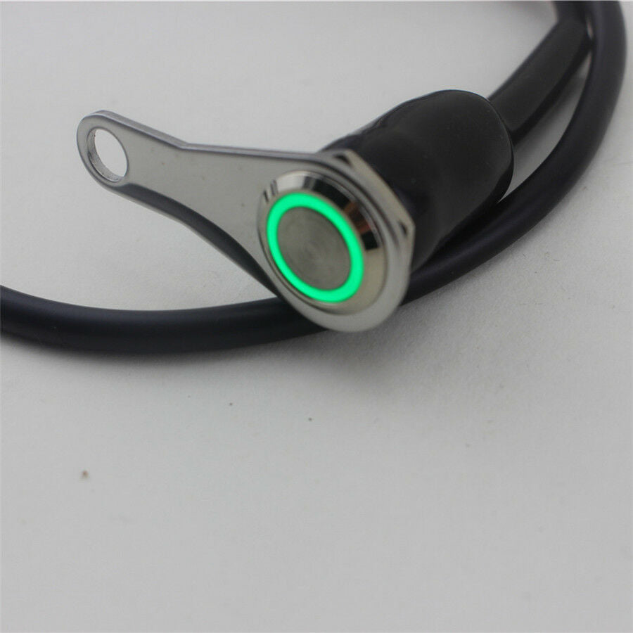 Green LED CNC Motorcycle Horn Engine Start Kill Button Self-return Reset Switch