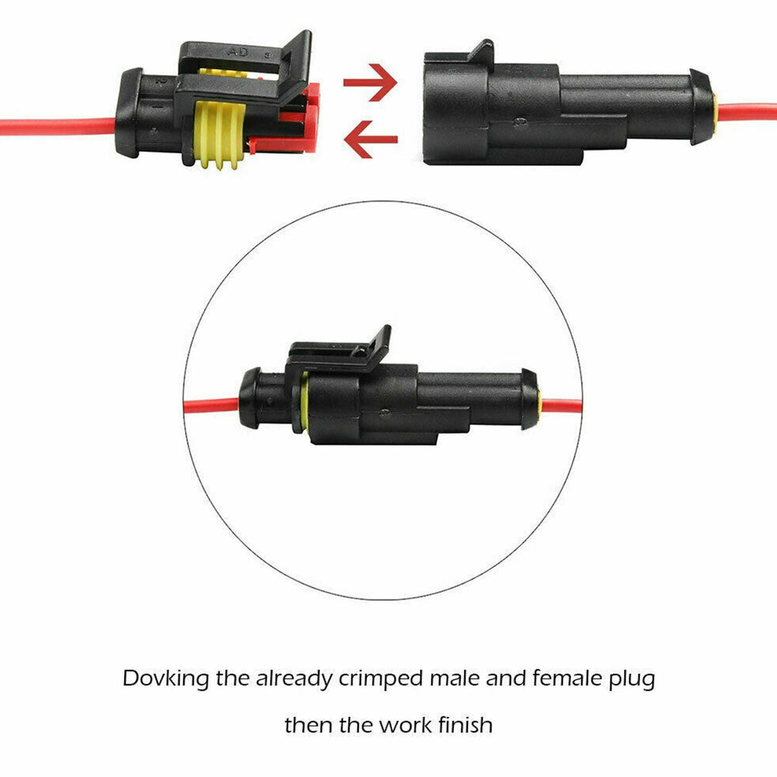 1/2/3/4/ Pin Way Sealed Waterproof Electrical Wire Connector Plug Car Auto Set