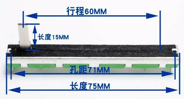 4Pcs 75 MM Double B10K Fits For  B10KX2 Behringer Pot Mixer Fader