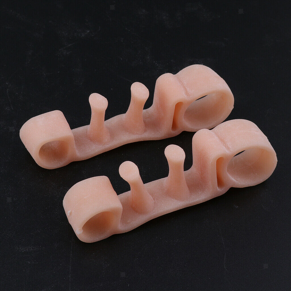4 Pair Soft Elastic Silicone Gel Toe Hallux Valgus Separators Straighteners