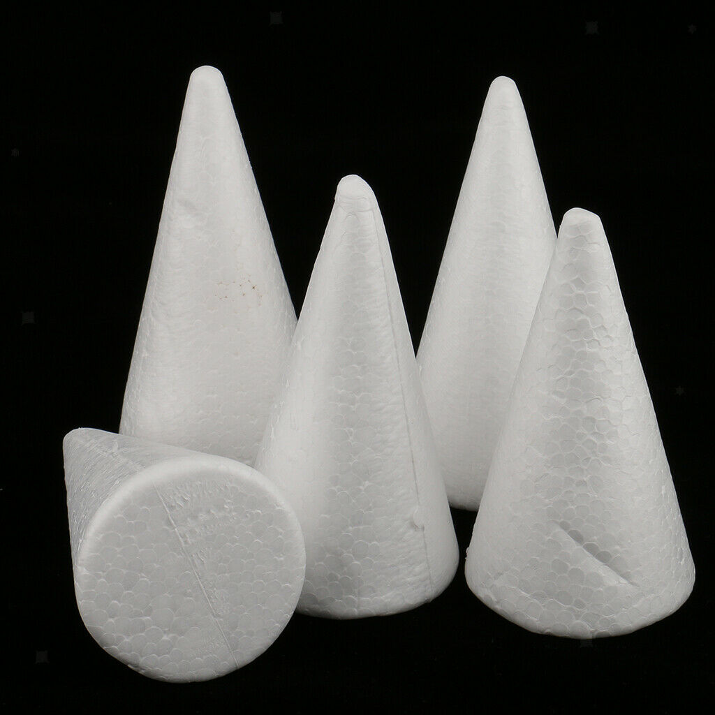 40x Styrofoam Foam Foma Craft Cone Modelling Foam Ornaments for Kids Crafts